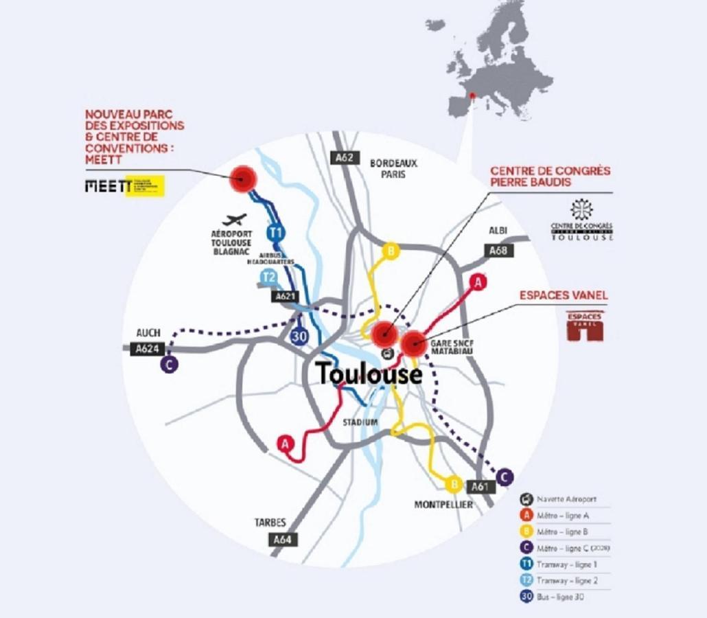 :) Spacieux T4 Aeroport, Ensoleille, Deco Soignee بلانياك المظهر الخارجي الصورة